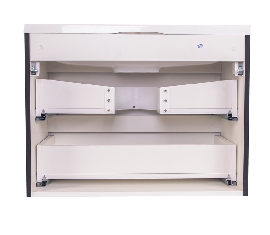 Тумба подвесная "Бергамо мини 70" (2 ящ.) Люкс антискрейтч черный, PLUS