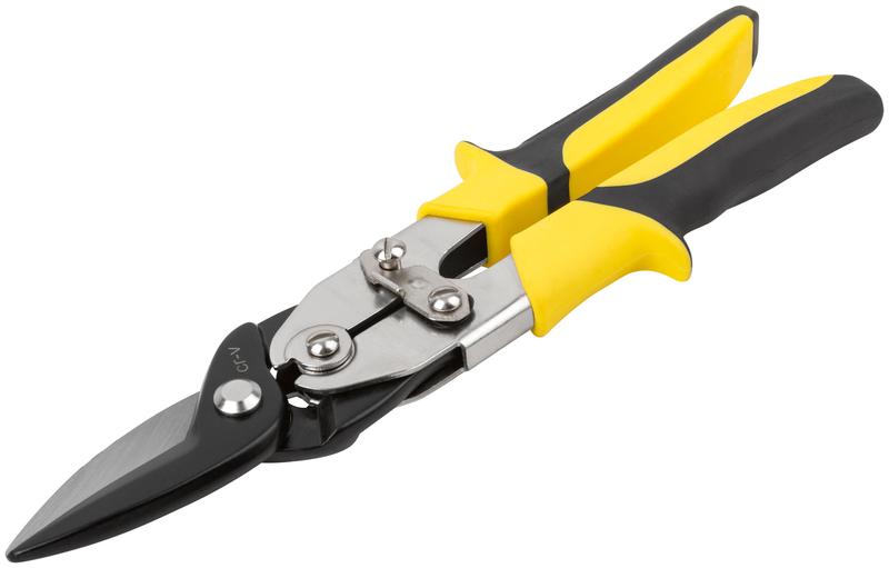 Ножницы по металлу усилен. CrV Профи прорезин. ручки прямые 270мм FIT 41576