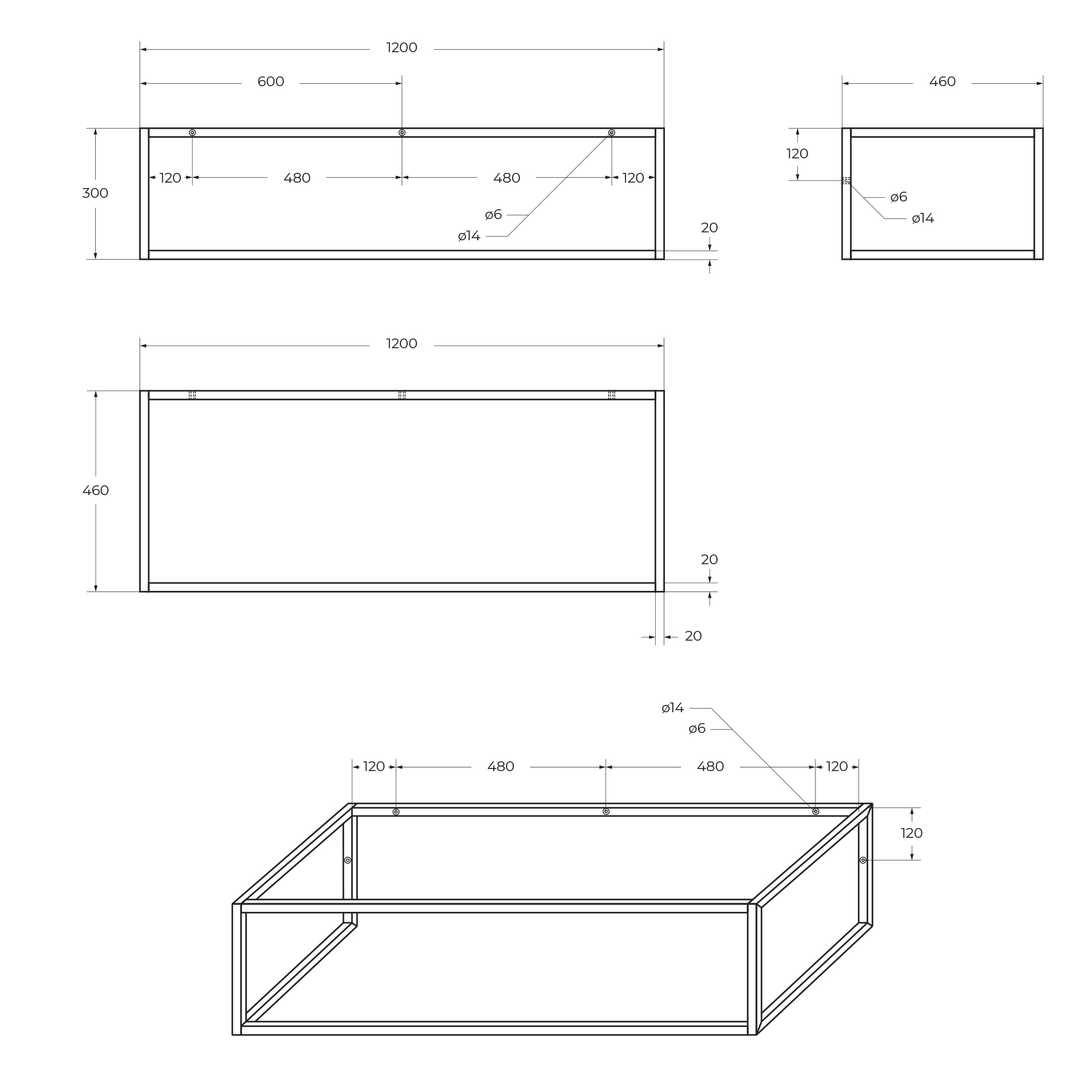 Консоль металлическая под накладные раковины BelBagno EK-120-ST