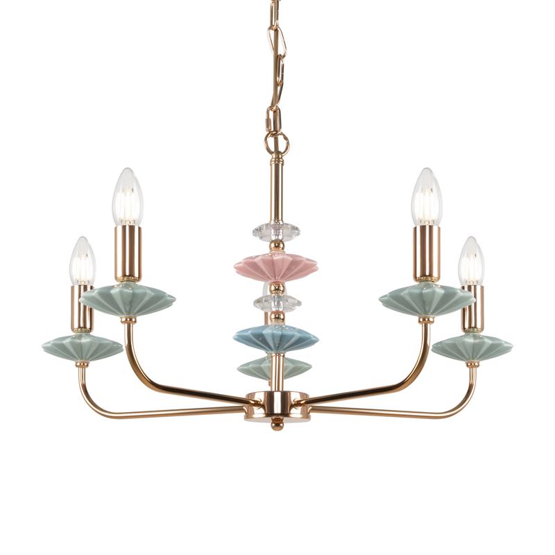 Светильник Castle 40Вт E14х5 IP20 подвесной Freya FR5336PL-05G