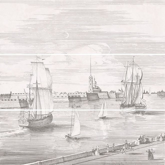 Панно Город на воде SPb панно (3 части) 75х75, 12108R\3x\3F