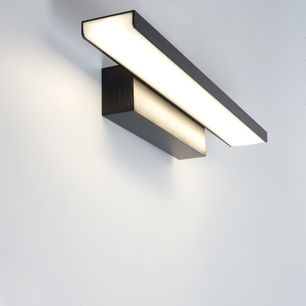 Светильник светодиодный ДБО-8w 4000К 420Лм черный подсветка для зеркал