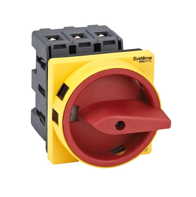 Выключатель-разъединитель 3п 63А IP20 с красн. рукоят. на дверцу 4 винтами с замком SE MSD63310R