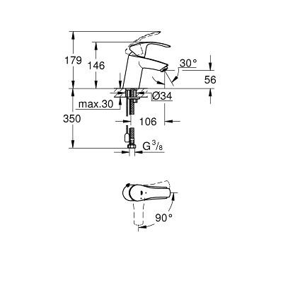 Смеситель Grohe Eurosmart New 23372002 для раковины