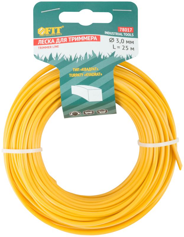 Леска для садовых триммеров "Квадрат" 3.0ммх25м FIT 78017