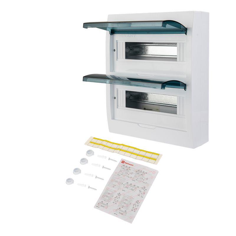 Бокс ЩРН-П-24 IP41 пластик. бел. Rexant 11-0324