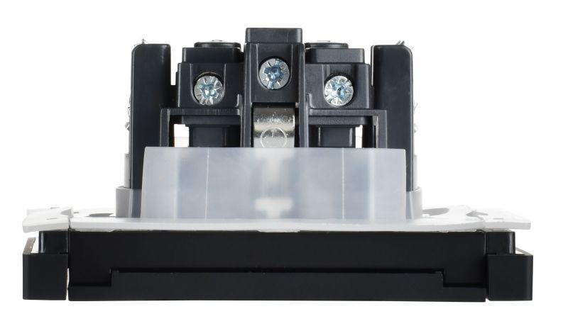 Розетка СП FORTE&PIANO 16А IP44 FP121 с заземл. защ. шторки с крышкой винт. крепл. черн. IEK FP-R16-16-44-K02