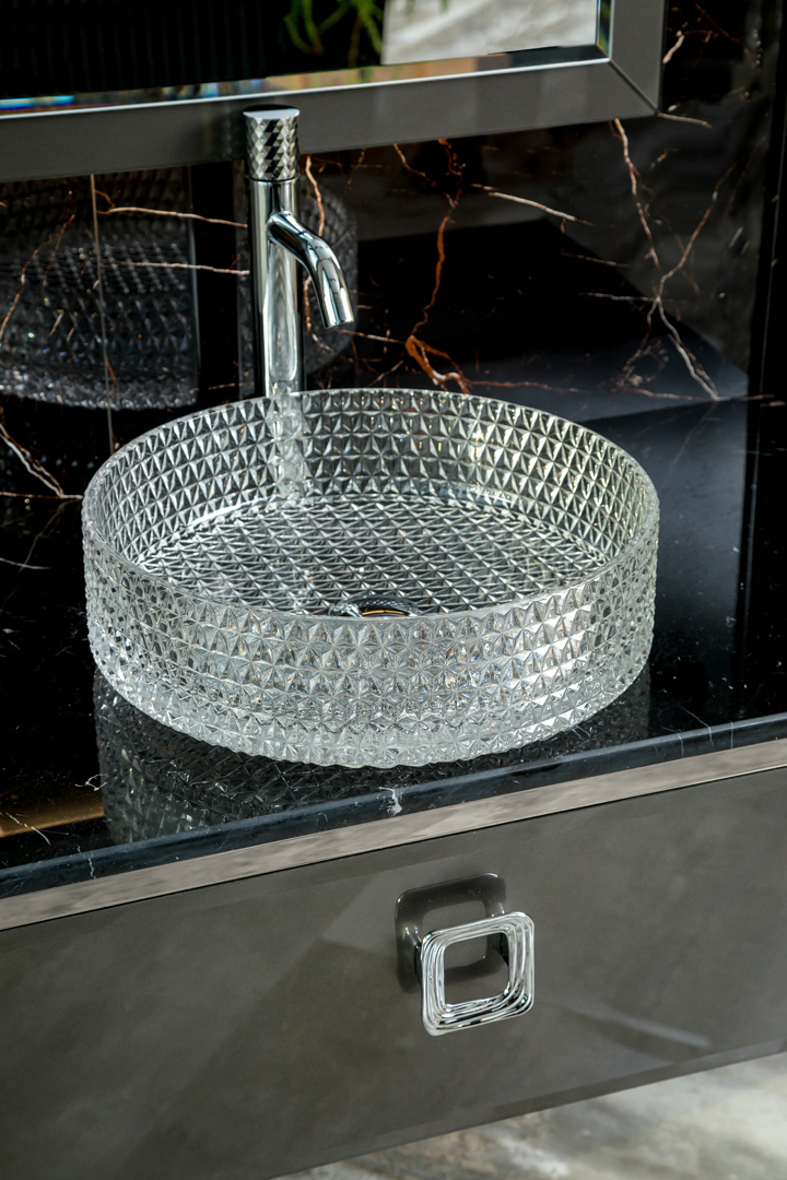 Раковина чаша круглая хрустальная 39*12см