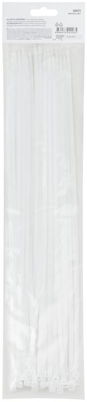 Хомут для проводов 400х4.8мм нейлон. бел. (уп.50шт) FIT 60425