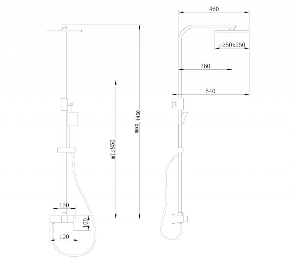 Душевая стойка ABBER Daheim AF8220WL без излива, белая матовая