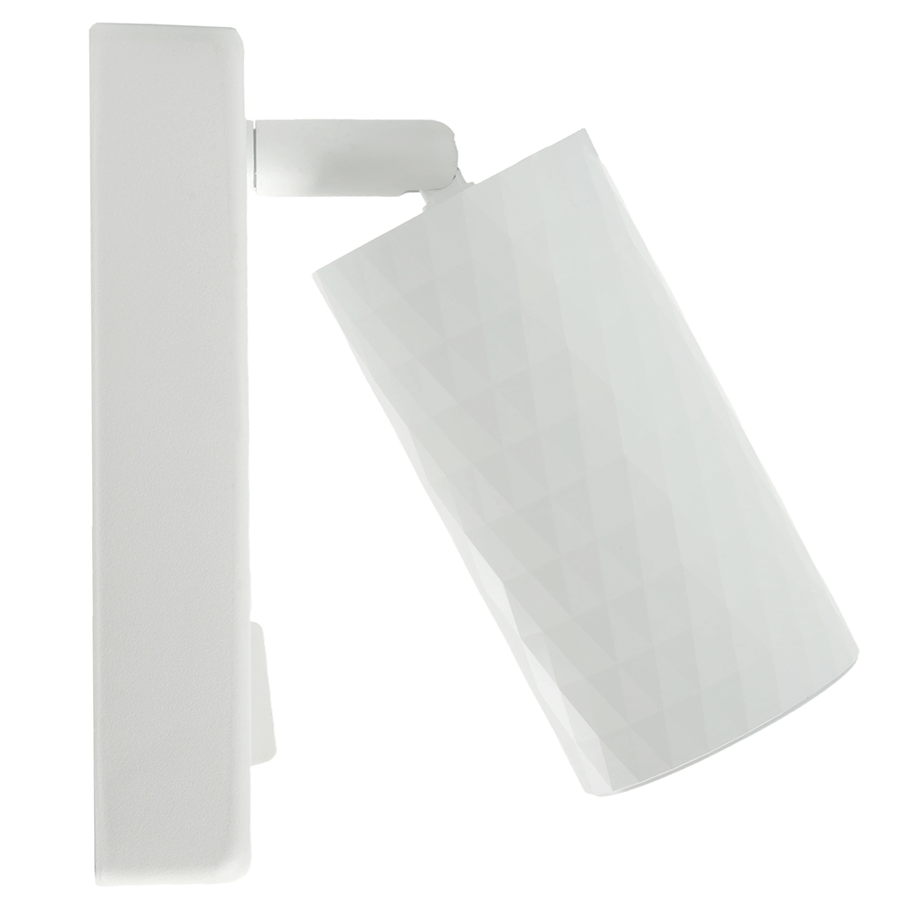 Светильник ДБО GU10 без лампы наклонный с выключателем белый