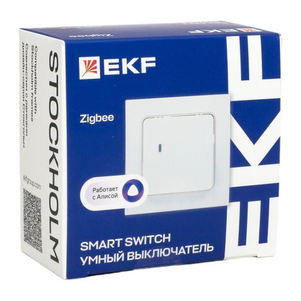 Выключатель 1-кл. Стокгольм Умный бел. Zigbee Connect EKF RCV-ST1-WD-ZB