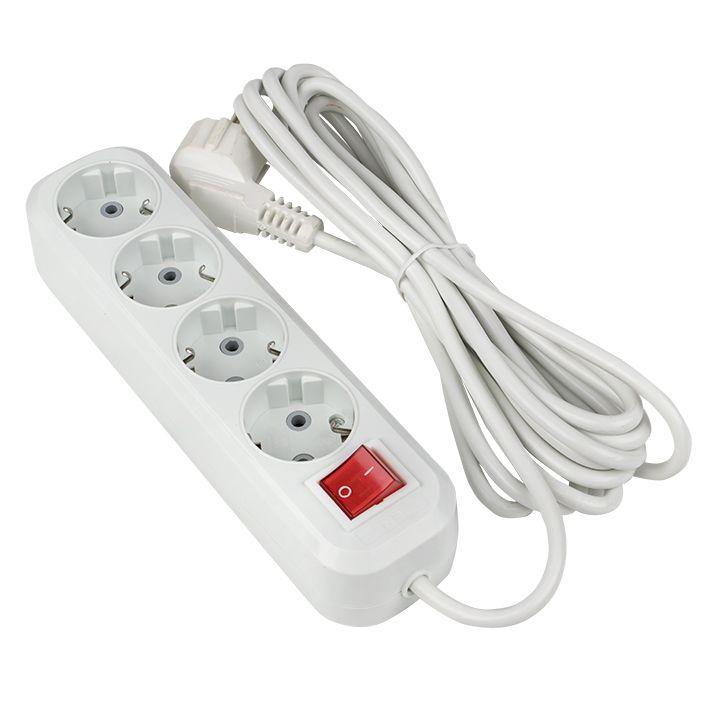 Удлинитель 4х5м с заземл. 16А IP20 Эксперт 3.0кВт с выкл. ПВС 3х1 PROxima EKF UBA16-310-4-05i