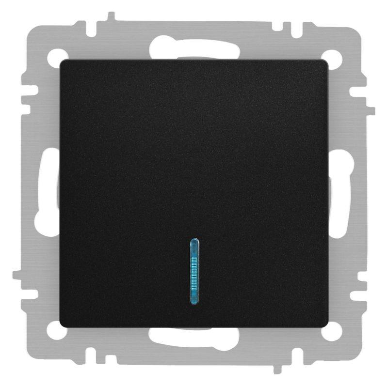 Выключатель 1-кл. СП Accent 6-102-05 10А IP20 250В с подсветкой AL/CU антрацит Intro Б0063475