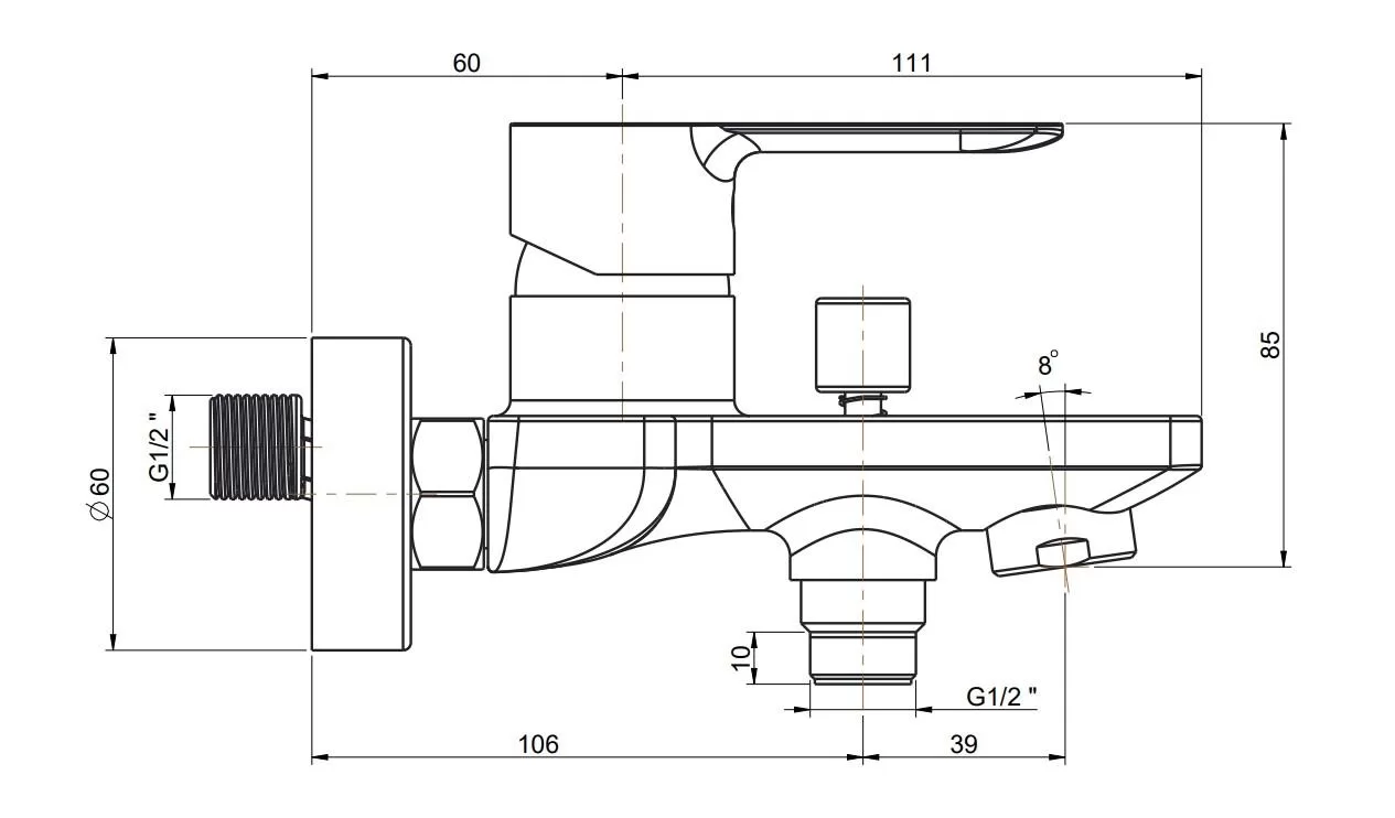 Смеситель SONATA для ванны, черный матовый