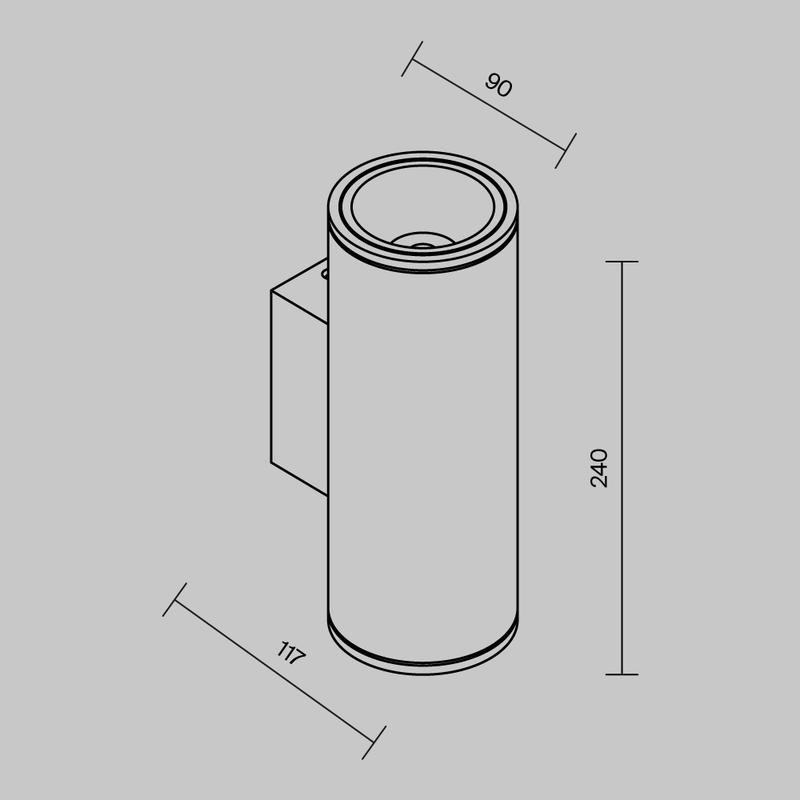 Светильник Shim 24Вт 3000К IP65 бра настен. Maytoni O303WL-L24W3K