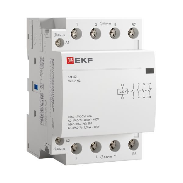 Контактор модульный КМ 63А 3NО+NC (3 мод.) EKF km-3-63-31