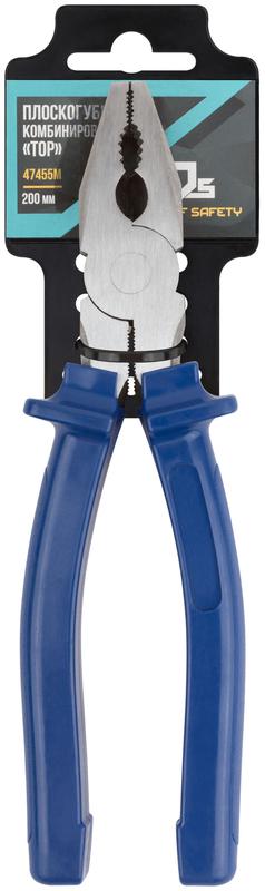 Плоскогубцы комбинированные "Тор" инстр. сталь пластиковые ручки 200мм MOS 47455М