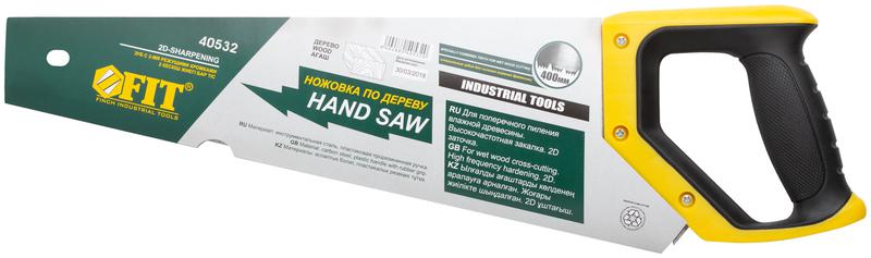 Ножовка по дереву переменный профиль каленый зуб по живой/влажной древесине профи 400мм FIT 40532