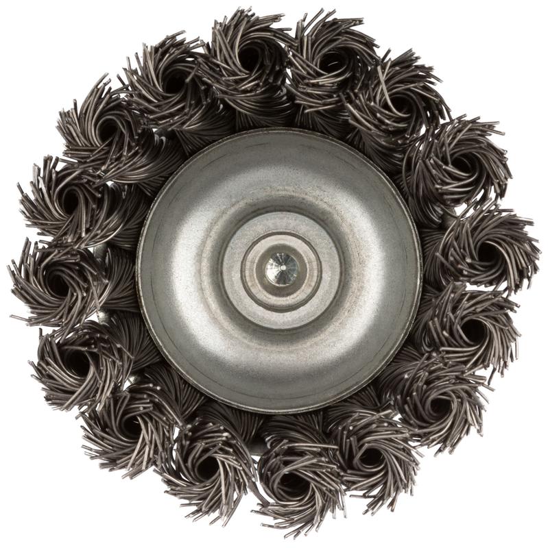 Корщетка чашечная со шпилькой стальная витая проволока 75мм КУРС 38478