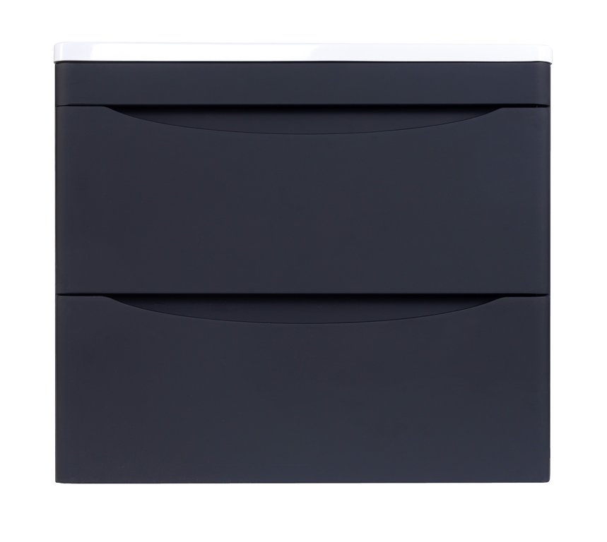 Тумба подвесная "Бергамо мини 60" (2 ящ.) Люкс антискрейтч черный, PLUS