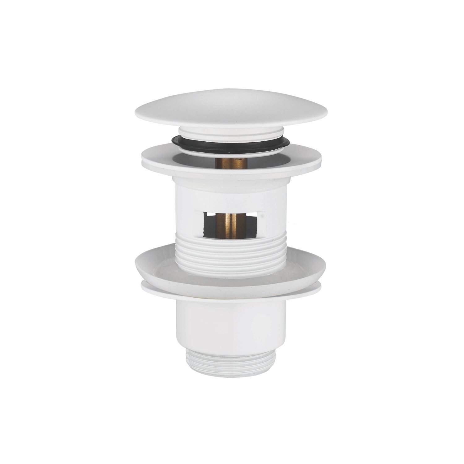 Донный клапан с переливом Rose RS01C, белый