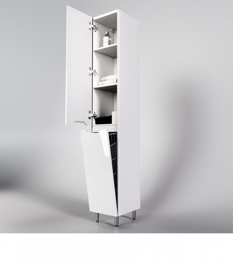 Колонна универсальная "Марелла L" с корзиной, Люкс антискрейтч белый глянец, PLUS