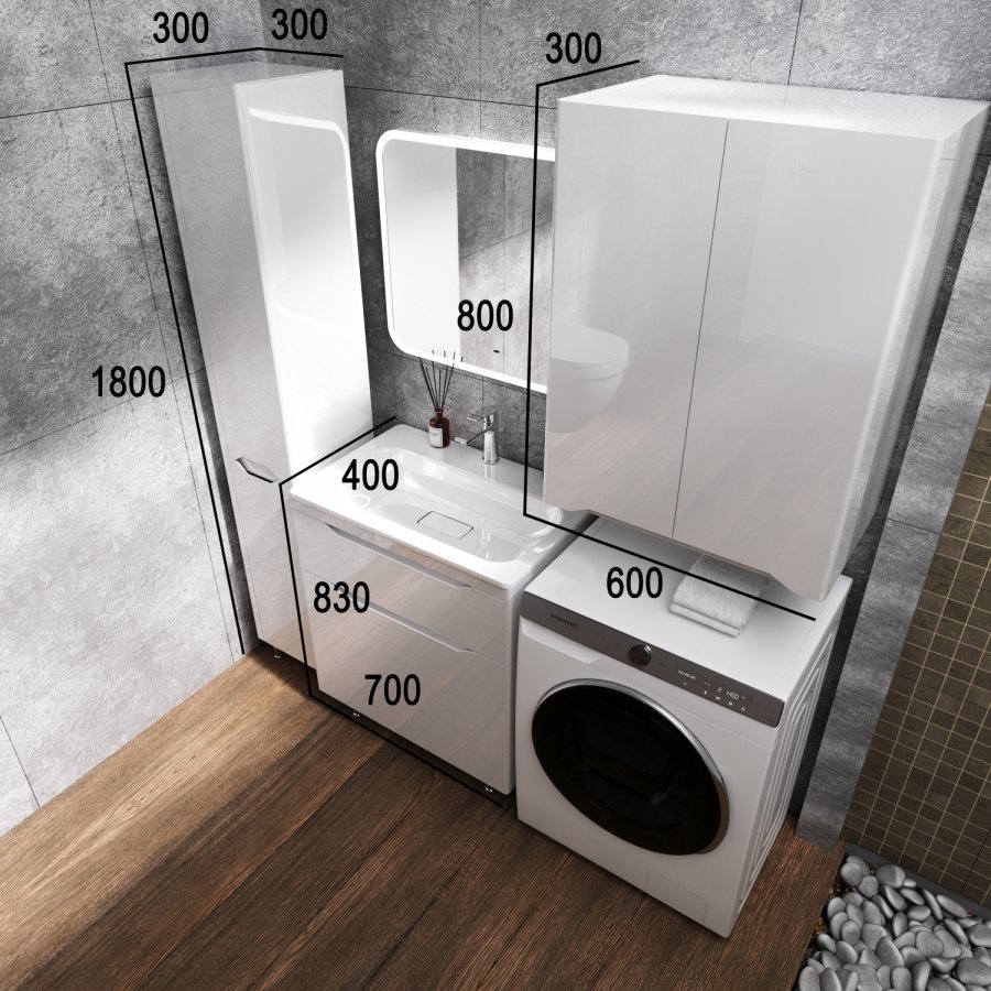 ПШ "Марелла мини 600" Люкс антискрейтч белый глянец, PLUS