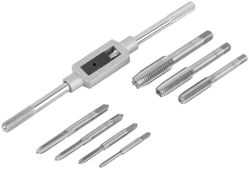 Метчики легированная сталь профи 7шт м3-М12 метчикодержатель универсальный блистер FIT 70802