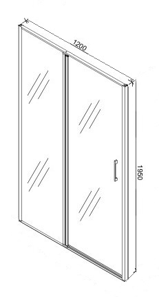 Дверь GLORIA D120B душевая в нишу Ceruttispa (120х195)