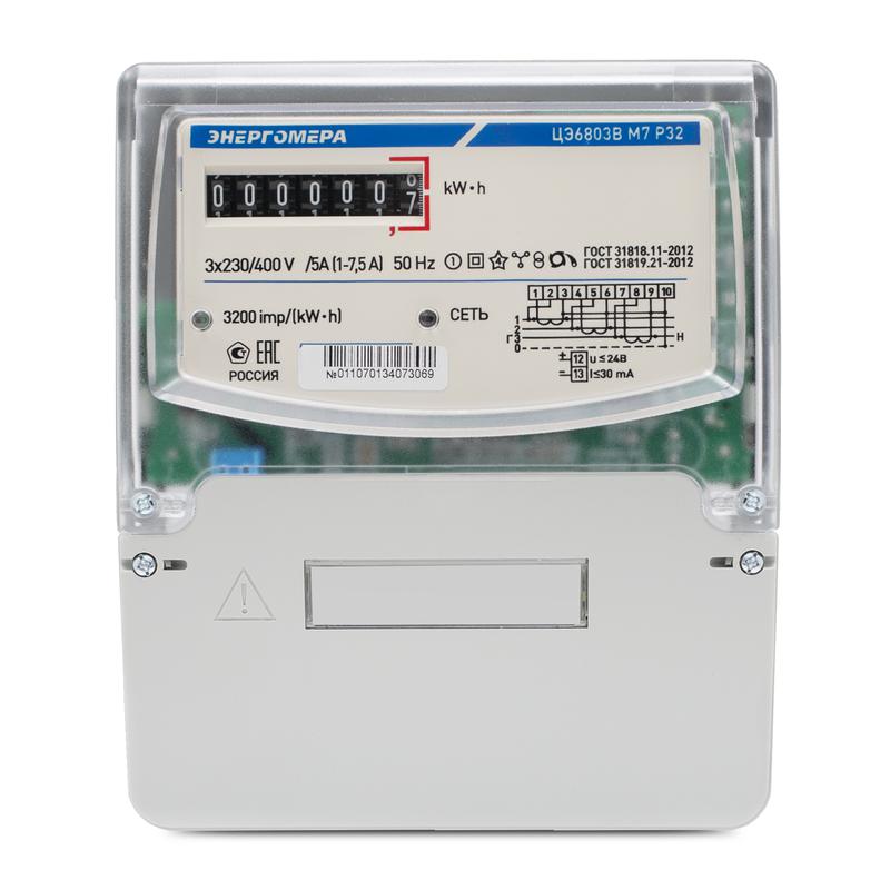 Счетчик ЦЭ6803В 1 230В 10-100А 3ф.4пр. Э Р32 F Энергомера 101003001013143