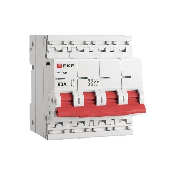Выключатель нагрузки 4п 80А ВН-125N PROxima EKF S1254080