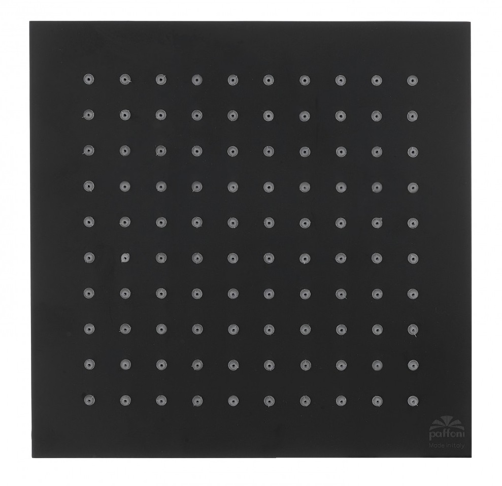 Верхний душ 200x200 8мм SYNCRO, антикальций черный матовый