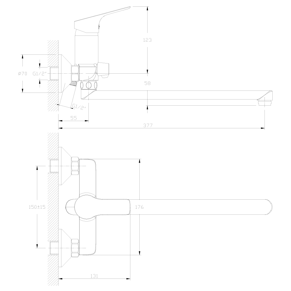 Смеситель для ванны Rossinka RS29 (RS29-33)