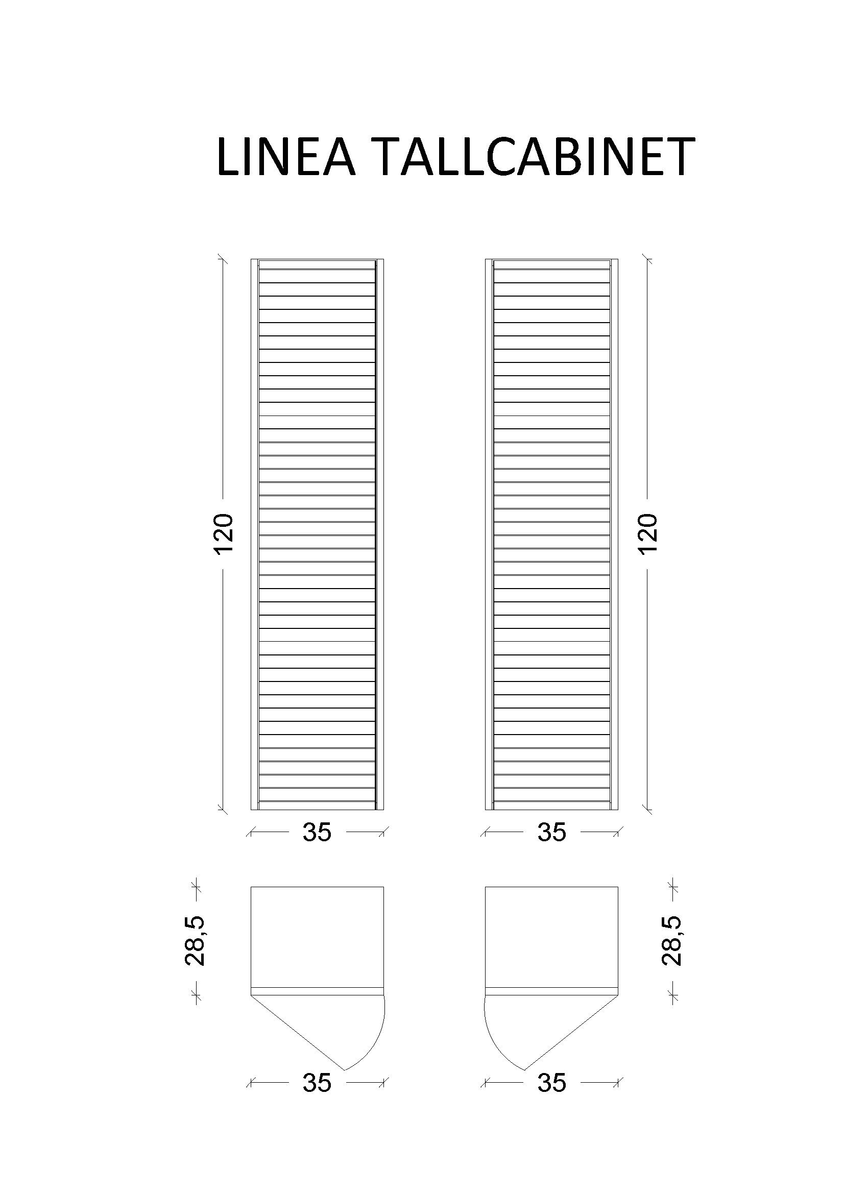 Пенал Linea белый+хром без ножек