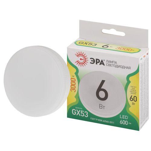 Лампа светодиодная GREEN LINE GX-6W-830-GX53 GL 6Вт таблетка 3000К свет тепл. GX53 Эра Б0067024