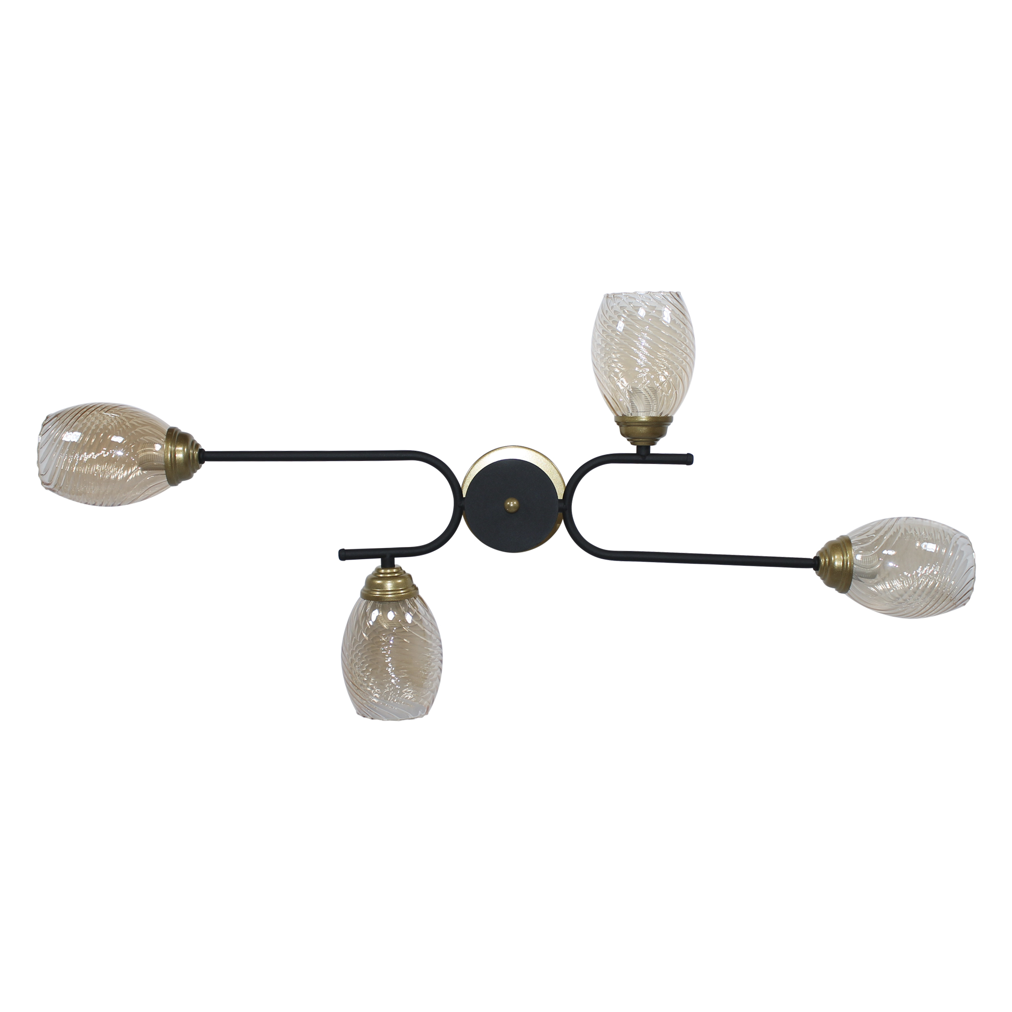 Светильник потолочный Юна 141 черн.муар.зол. НПБ 01-4х60-138 Е14