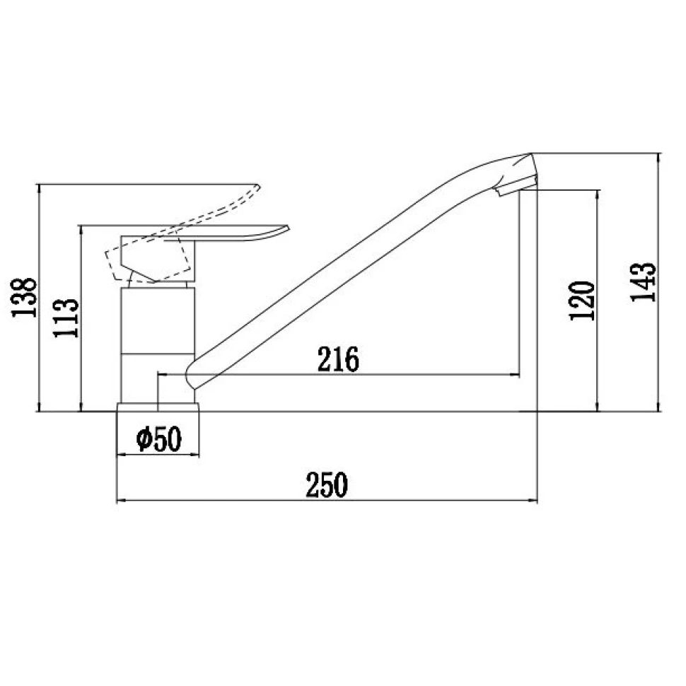 Смеситель для кухни Fmark FS16619, сатин