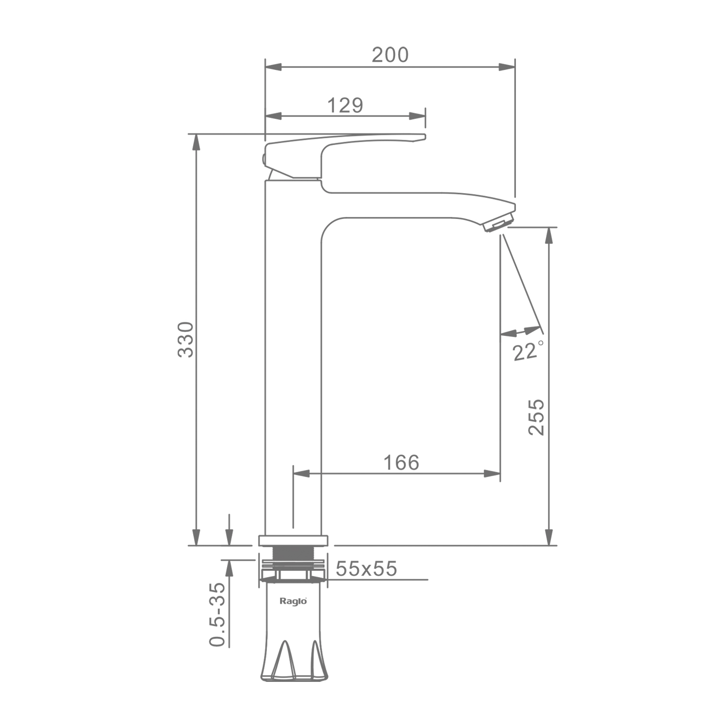 Смеситель для раковины Raglo R01.15.03, золотой сатин