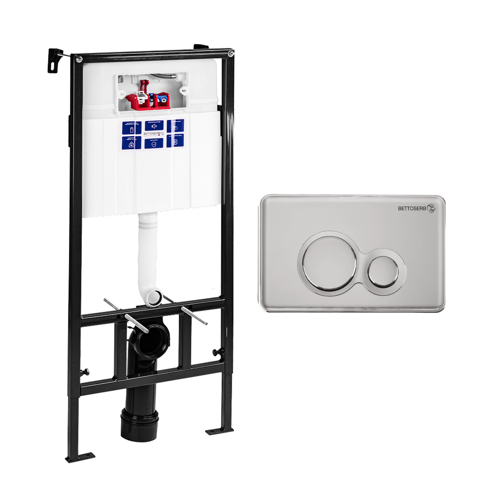 Сет инсталляция sava fix slim+клавиша смыва duo хром глянец/хром матовый SET40006465 BETTOSERB