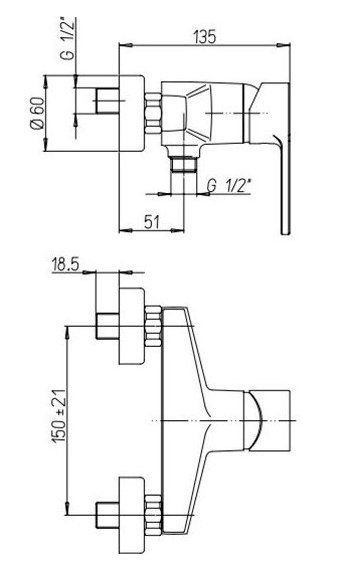Смеситель Paini Le Mans 90CR5112SKM для душа