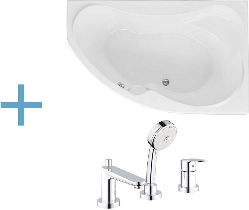 Акриловая ванна Aquanet AQUANET Capri 160x100 R (каркас + смеситель Grohe BauEdge 2511700A)