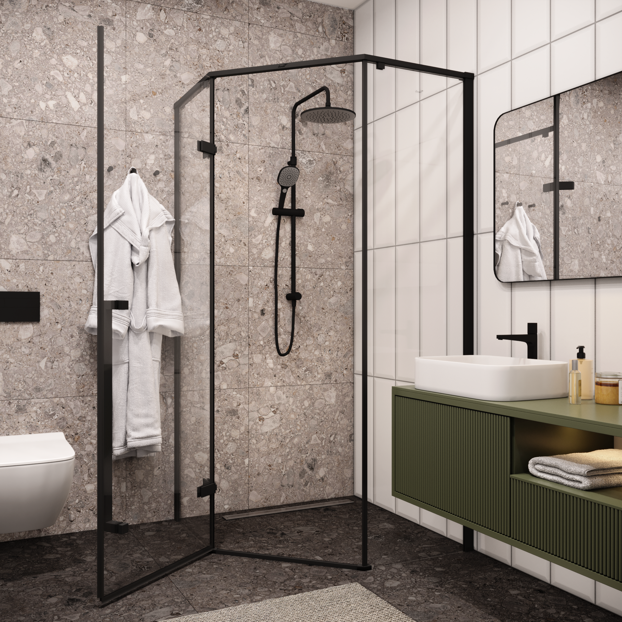 Ограждение C2A душевое Ceruttispa без поддона (100x100x195)