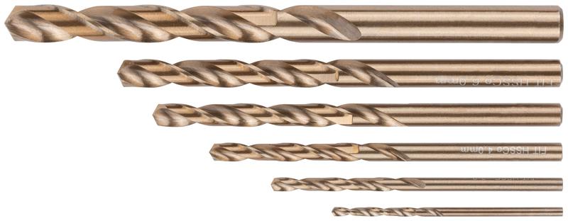 Набор сверл HSS по металлу с добавкой кобальта 5% 6шт (2-3-4-5-6-8мм) FIT 34013
