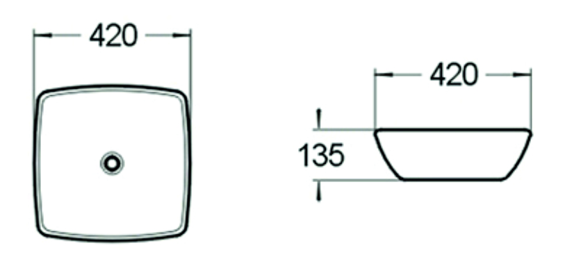 Раковина керамическая (накладная) SL-1044