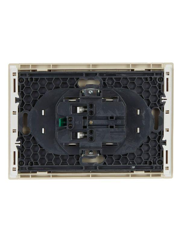 Розетка 2-м СП FORTE&PIANO FP423 16А с заземл. защ. шторки безвинт. крепл. ваниль IEK FP-R24-16-1-K10