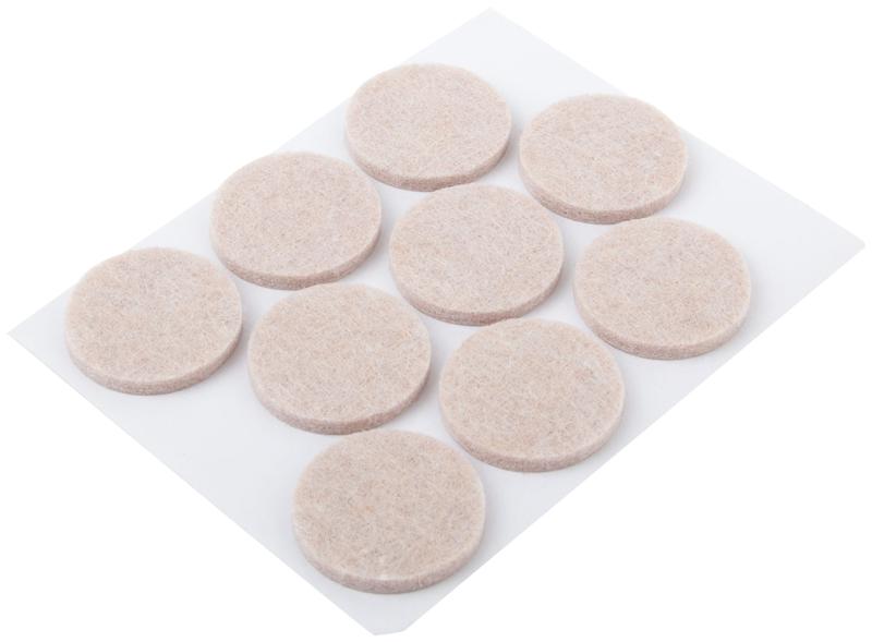 Подкладка для мебели самоклеющиеся круглые 25мм войлок (уп.9шт) FIT 67517