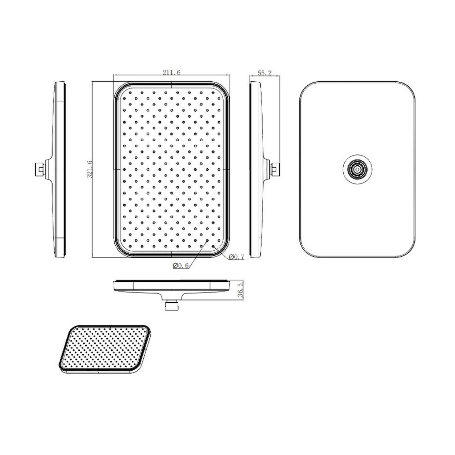 Верхний душ Raglo R451.51, хром
