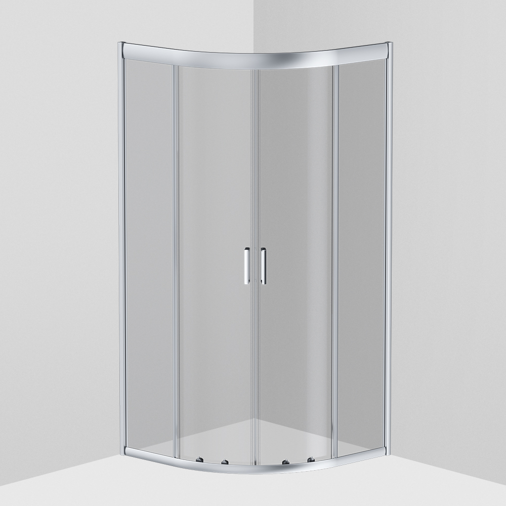 W90G-401-090WT Gem душевое ограждение 90х90, стекло прозрачное, профиль матовое серебро, без поддона
