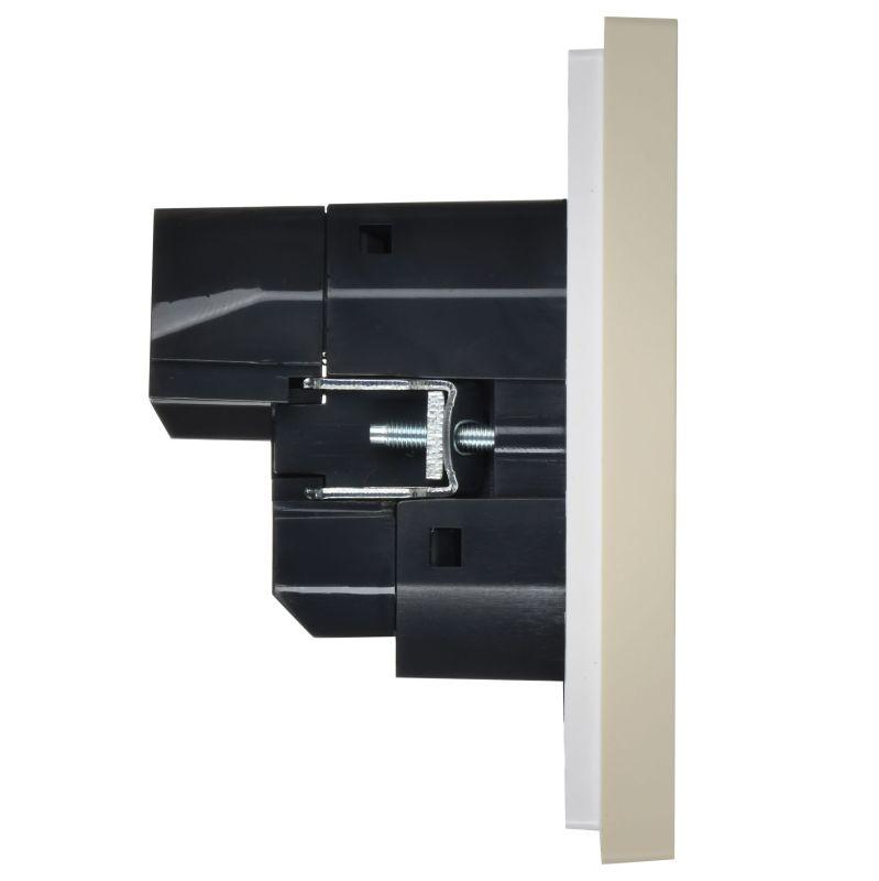 Розетка FORTE&PIANO FP447 16А USB A+C 18Вт с заземл. защ. шторки винт. крепл. ваниль IEK FP-R14-16-U22-018-K10
